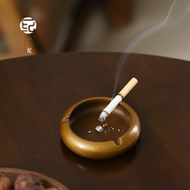 Brass Retro Ashtray Thickened Vehicular Smoke Cylinder Living-room Tea Table Decorations Creative Bedroom Pendulum upscale Smoky Smoke