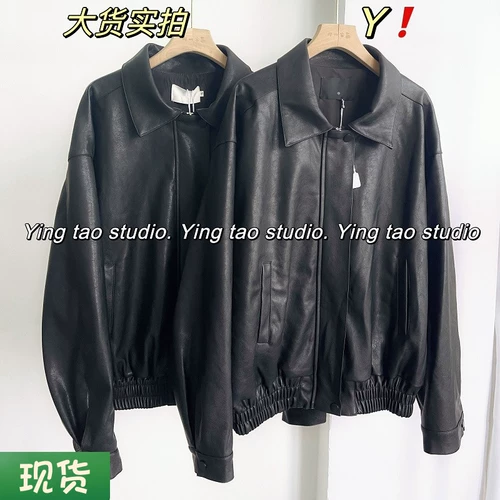 Полиуретановая ретро черная куртка, делается под заказ