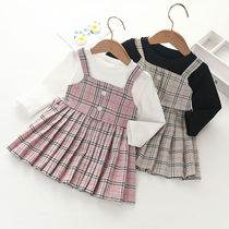 Western style 6 year old girl suit 3 Children 4 girls autumn dress 5 dress 2021 new princess skirt kids Net Red