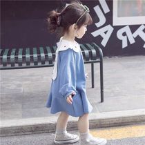 Sweater skirt foreign style girls autumn dress 2021 New Korean fashion Childrens princess dress women Baby long sleeve