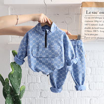 Korean version of clothes childrens clothing baby Autumn suit boys spring and autumn leisure foreign atmosphere two-piece set of children and infants