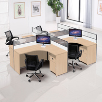 Desk Screen Partition Working Position Double Staff Computer Table And Chairs Composition 4 Persons Position Desk 2 Staff Position