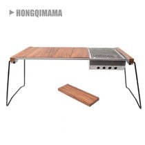 Outdoor camping combination barbecue table SPIGT system table TNR small zebra table folding solid wood car portable table