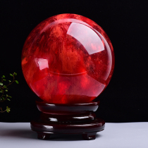 Natural red crystal ball cinnabar Feng Shui ball Hongyun Dangdang large crystal lucky transfer town house home decoration