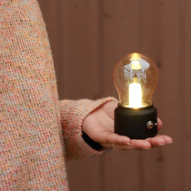 Creative retro simple light bulb night light bedroom bedside bar mini USB rechargeable energy-saving plug-in eye protection