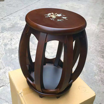 Solid wood kite stool piano stool mahogany red sandalwood color Chinese antique round stool guzheng special stool pipa stool