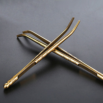 Pure copper tea clip metal tweezers non-slip thickened tea cup clip kung fu tea set tea ceremony accessories