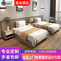 Guesthouse Bed Chain Hotel Furniture Punctuator full range Business Quick Hotel Bed Hanging Clothes Board Hotel TV Cabinet Customised