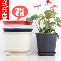 Thickened plastic extra-large Nordic style succulent plant green flower pot balcony round anti-Ceramic Creative