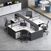 Corner cross type company furniture staff with filing cabinet staff desk F type four people T eight person computer desk