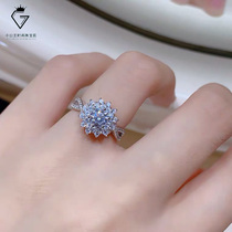 Moissan stone diamond ring 18K platinum snowflake twist arm group ring full diamond hollow send girlfriend engagement luxury wedding ring