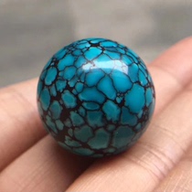 Hubei natural mineral turquoise net flower round beads loose beads Disciple beads 108 hand string Buddha beads Partition beads diy matching beads