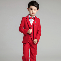 Childrens suit suit suit small suit Korean dress baby graduation red flower boy boy Spring Spring piano costume