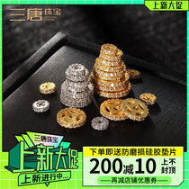 18K Gold Diamond Septer Mosaic South Africa Real Drilling Ancient Farin Gold Accessories DIY Bracelet Handstring Ornament Accessories Wheel Beads