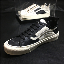 Autumn leisure mens shoes European station trendy shoes youth thick soled white shoes black and white color carved leather low Board Shoes