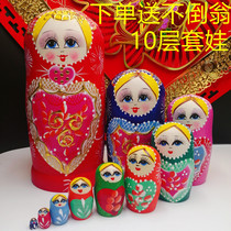 Russian sleeve 10 layers of red peach heart pure handmade lindwood creative shake-up childrens toy presents China Wind
