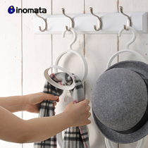 Japan imported inomata hat storage rack Door back wall hanging free punch scarf pylons foldable coat rack