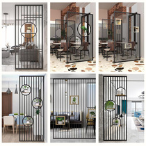 Office wrought iron screen partition wall modern simple guest restaurant entrance shelf grid fence ceiling