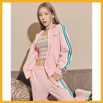 South Korea Boomer NERDY Candy Color Strike Color Striped Collar Sports Suit Women Lovers Pants Men Suit 22 Spring