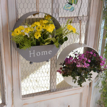 Hanging wall decoration creative background wall decoration pendant wall hanging flowerpot wrought iron flower basket