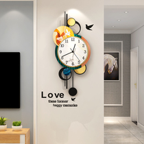 Light luxury modern hanging watch net red creative fashion household wall clock Living room simple atmosphere Nordic wall clock
