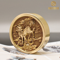 All-copper relief unicorn paperweight pure copper town paper Room Press ornaments to recruit wealth evil book town custom lettering gifts