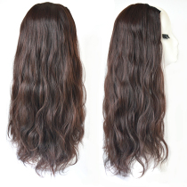 Net Red fashion big roll wig U-shaped half-head cover big corrugated hair hair wig straight hair piece romantic one piece