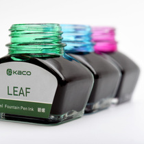 KACO color bottled pen ink 30ML dye type black blue red green purple brown non-carbon non-blocking pen fast water smooth color