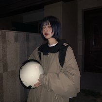 YUKAHOUSE homemade antique khaki loose Joker retro windproof plus velvet padded frock couple coat