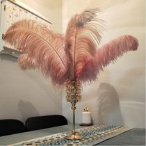 European-style light luxury romantic feather candle holder ornament candlelit dinner candle wedding decoration Crystal household candle holder