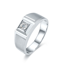 Mens ring 1 karat domineering tide male diamond ring simulation couple ring pt950 platinum mo sang shi mens ring Diamond