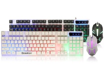 Boston 8310 luminous usb keyboard mouse set computer game mechanical hand feeling floating rainbow backlight