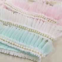 Princess dress childrens wear Lolita skirt cuffs collar home fabric pearl lace fold lace accessories