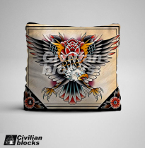 American tattoo print old school hip hop rap eagle tattoo pattern pillow