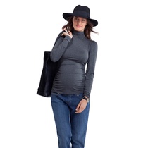 Australia imported double-sided velvet European and American pregnant women bottoming shirt autumn and winter long sleeve T-shirt long collar belly warm
