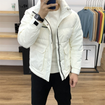 Men's down jacket 2021 new trend short handsome collar warm clothes padded winter waterproof coat