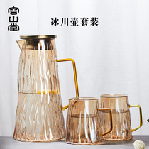 Rongshantang heat-resistant glass cold kettle large-capacity household cold water bottle plain boiled water cup set tied pot juice pot