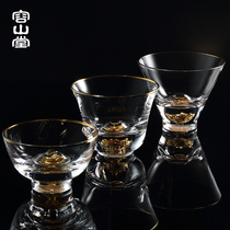 Rongshantang Ming Hong crystal glass teacup gold foil tea cup Master Cup individual cup single cup gift tea set
