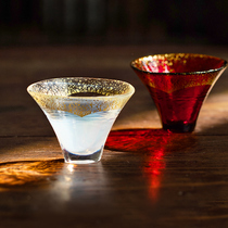 Japan imported Sasaki Mount Fuji Gold Foil Glass to Cup Wedding Tea Wine Cup Wedding Gift Set