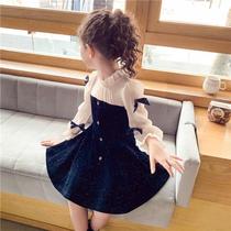 Girl Dress Autumn dress 2021 new children Korean Net red French velvet princess dress Net Red Girl skirt