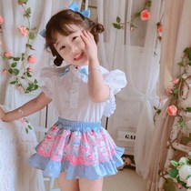 Girls Lolita Set Summer 2021 Summer New Female Baby Summer Two-Piece Set Childrens College Style Princess Dress