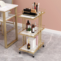 Nail cart rack Beauty salon small cart tattoo hairdressing tool cart high-end special mobile storage shelf