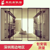 Shenzhen Dingmaking Sliding Door Balcony Partition titanium magnesium alloy Kitchen Toilet Flat Open Door Linkage Translational Door