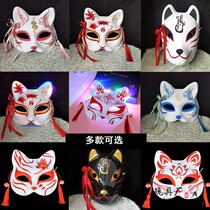 Hand drawing day style and wind fox mask half-face ancient winewear makeup prom cos Cartoon Halloween Props