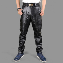 New Harley leather motorcycle leather pants mens casual large dock layer cowhide motorcycle riding autumn and winter trousers tide