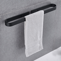 Duopeng free hole space aluminum towel rack bathroom towel bar single rod bath towel rack toilet bathroom towel hanging