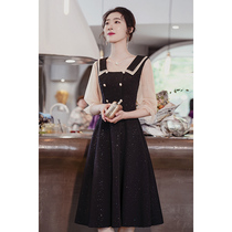 Summer usually can wear light luxury niche high-end host temperament dress French banquet evening dress women