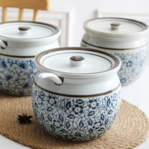 Pig oil tank ceramic kitchen household with lid high temperature resistant pepper oil tank large capacity 2kg 3kg 5kg Chinese tank