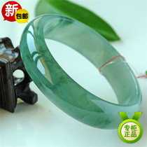 Burmese jade bracelet womens ice glutinous species floating flowers spring color violet green oil green light green concubine jade bracelet