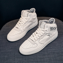 South Korea autumn leather high-top small white shoes women breathable soft bottom light tide style Board shoes 2021 foreign womens shoes